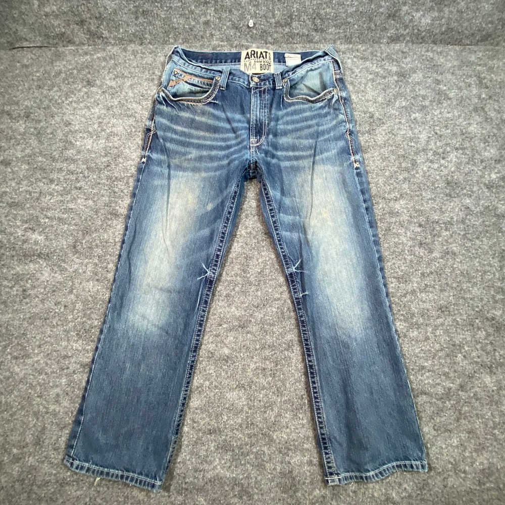 Ariat M4 Coltrane Mens Low Rise Bootcut Jeans 34x30 Medium Wash 10017511